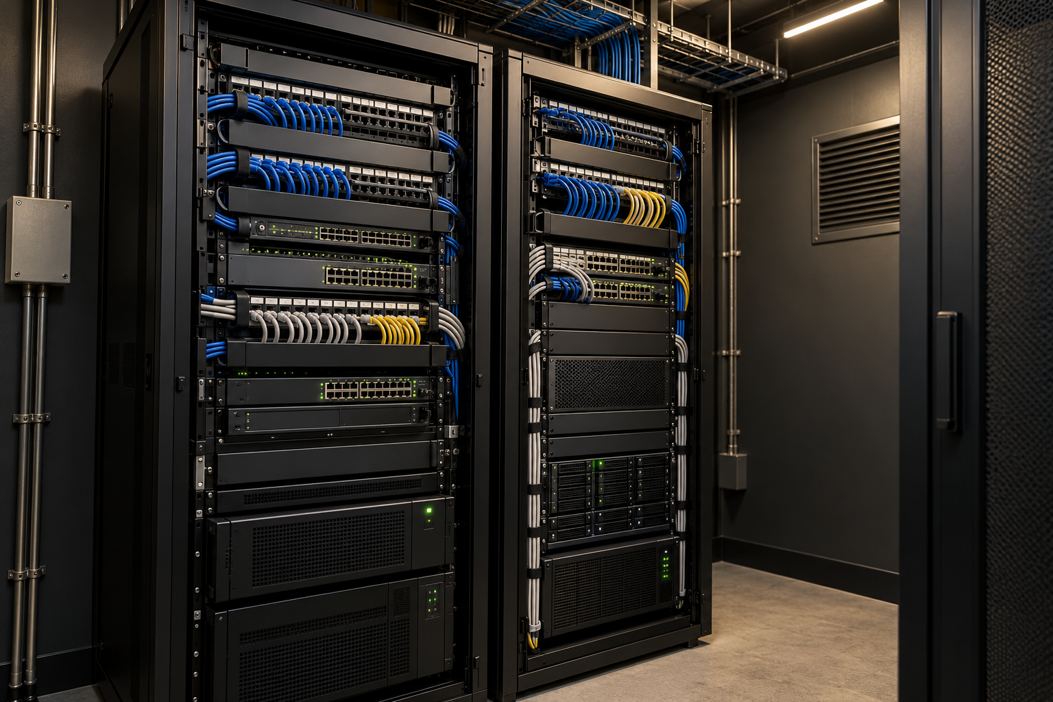 Equipos de networking en rack, imagen ilustrativa